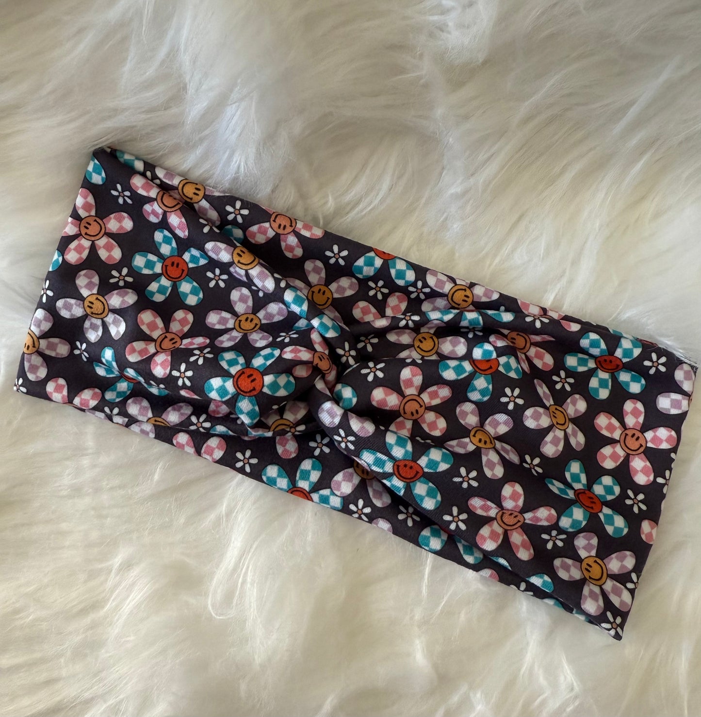 Checkered Smiley Flowers