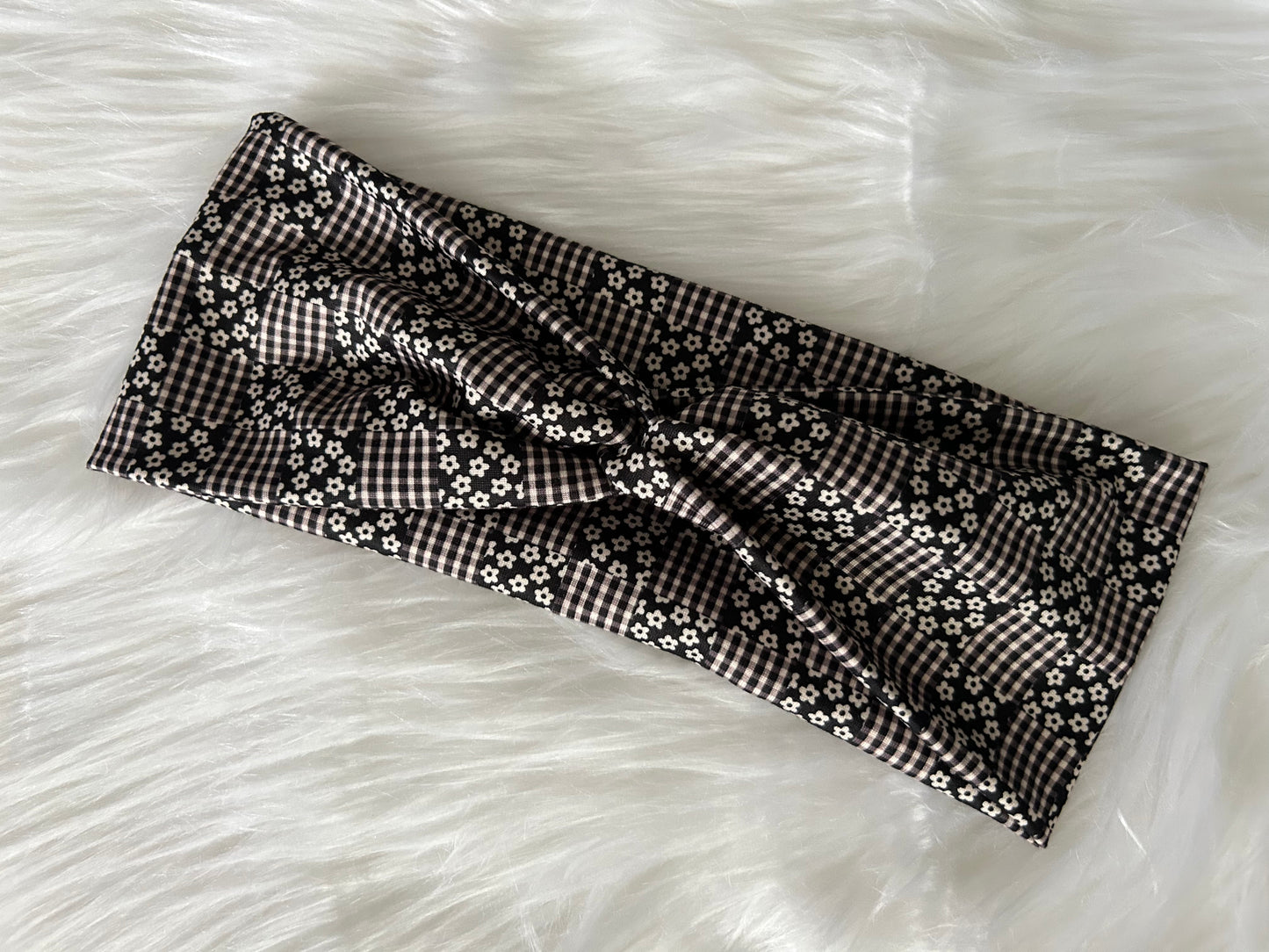 Black & White Checkered Floral