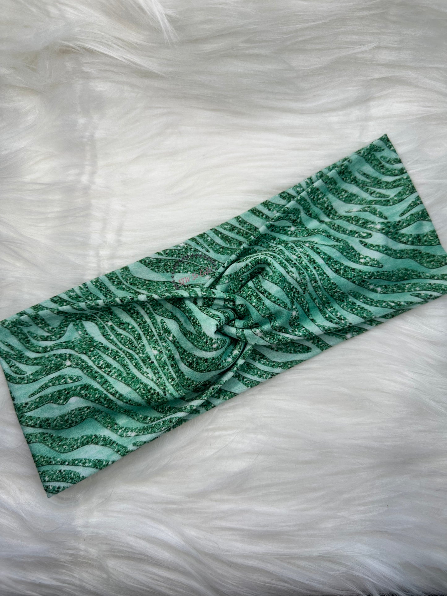 Green Glitter Zebra
