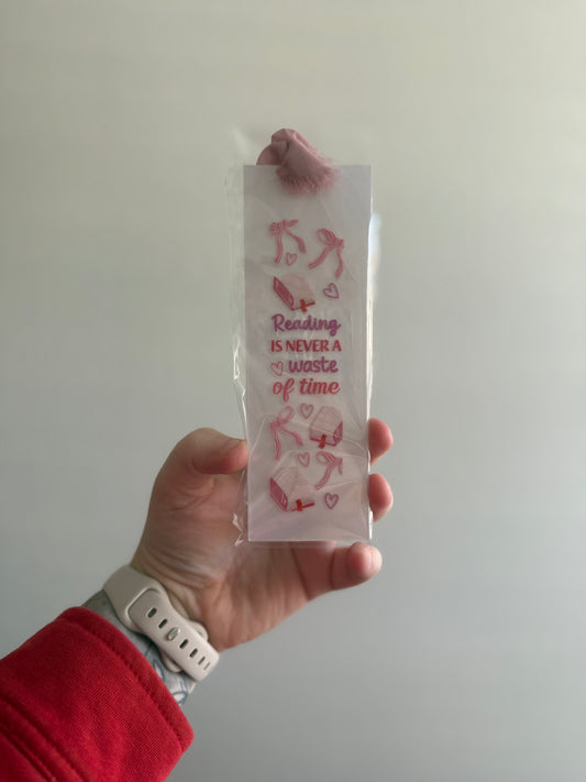 Reading is Never a Waste - Pink Tassel