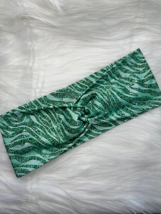 Green Glitter Zebra