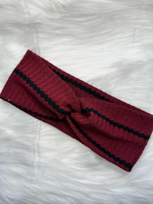 Maroon & Black Stripe - Waffle