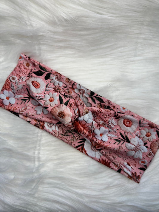 Pink Emboridery Floral